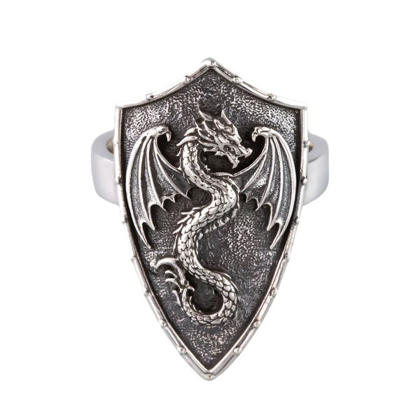 Nick Von K - Dragon Shield ring in Sterling Silver