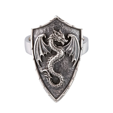 Nick Von K - Dragon Shield ring in Sterling Silver