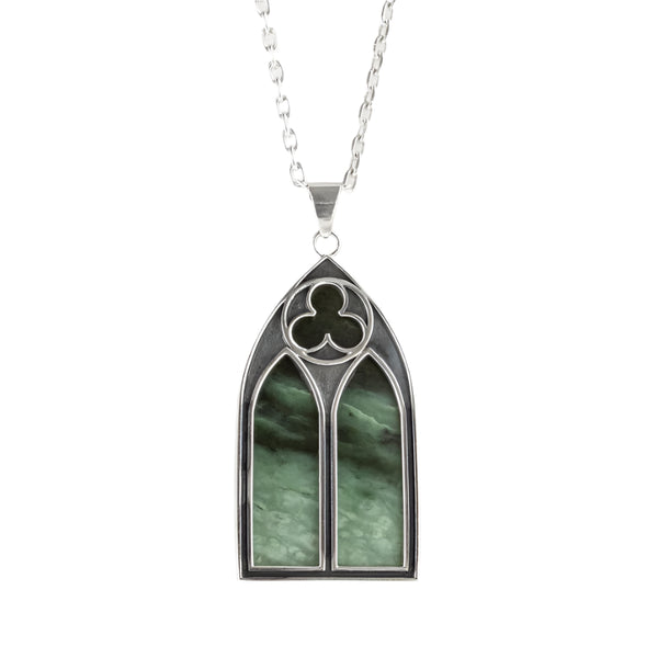 Nick Von K - Gothic Pendant in Sterling Silver with Pounamu