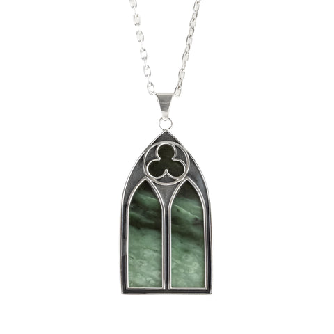 Nick Von K - Gothic Pendant in Sterling Silver with Pounamu