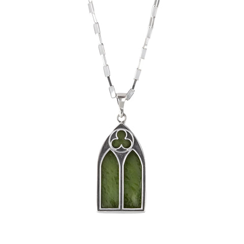 Nick Von K - Gothic Charm Pendant in Sterling Silver with Pounamu