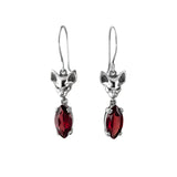 Nick Von K - Salem Cat Garnet Drop Earrings
