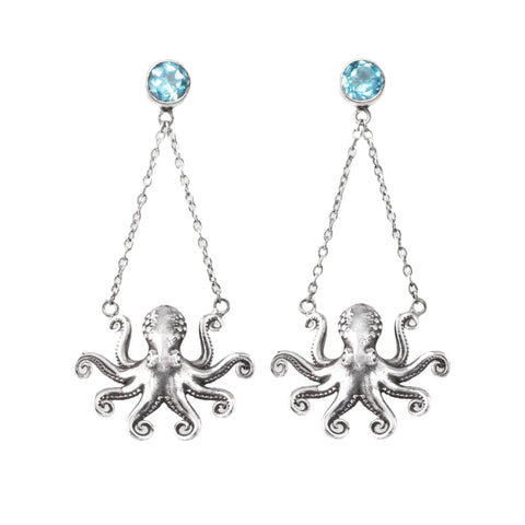 Nick Von K - Topaz Kraken Octopus Drop Studs