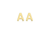Brent Weatherall - 9ct yellow Gold Mini Initial Stud Earrings Pair