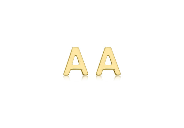 Brent Weatherall - 9ct yellow Gold Mini Initial Stud Earrings Pair