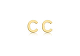 Brent Weatherall - 9ct yellow Gold Mini Initial Stud Earrings Pair