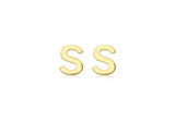 Brent Weatherall - 9ct yellow Gold Mini Initial Stud Earrings Pair