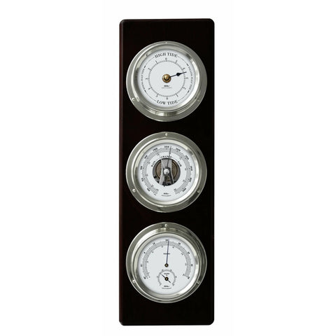 Fischer - 3 In 1 Weather Station Black Wood With Silver Detail