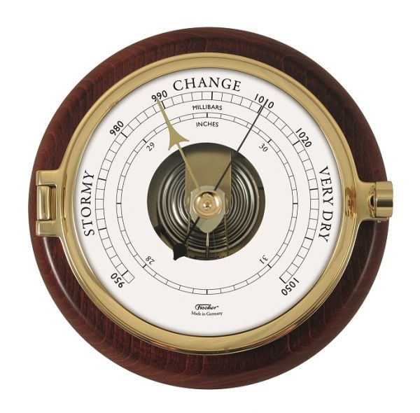 Fischer - Barometer Mahogany Brass & White