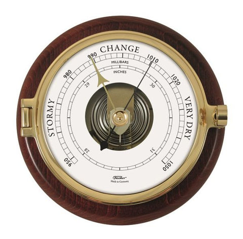 Fischer - Barometer Mahogany Brass & White