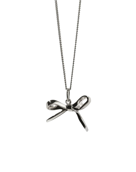 Meadowlark - Bow Charm Necklace Silver