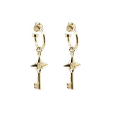 Stolen Girlfriends Club - Love Key Anchor Earrings Gold Plated