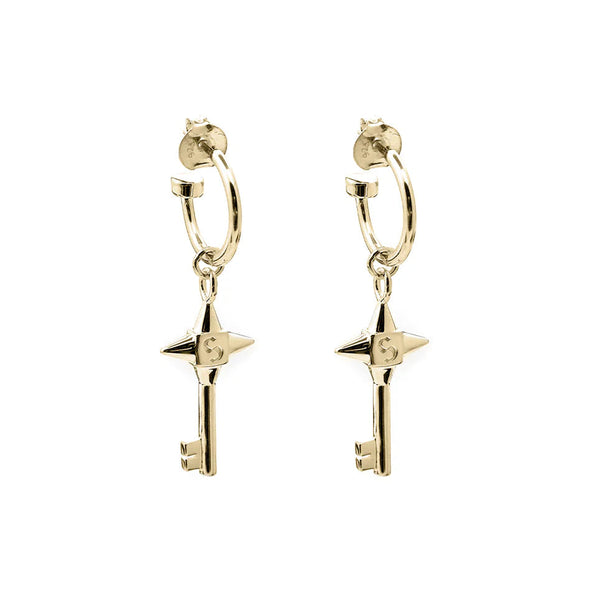 Stolen Girlfriends Club - Love Key Anchor Earrings Gold Plated