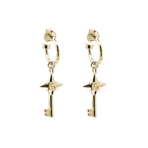 Stolen Girlfriends Club - Love Key Anchor Earrings Gold Plated