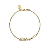 Stolen Girlfriends Club - Sentimental Script Bracelet Gold PLated