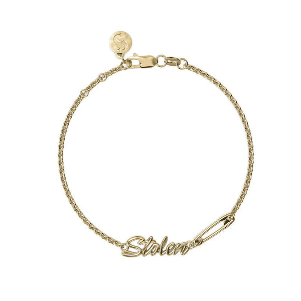 Stolen Girlfriends Club - Sentimental Script Bracelet Gold PLated