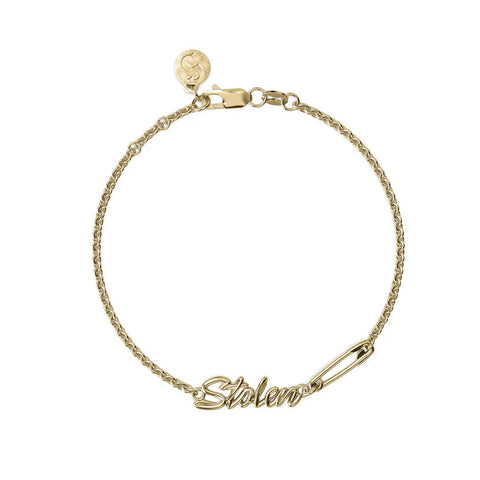 Stolen Girlfriends Club - Sentimental Script Bracelet Gold PLated
