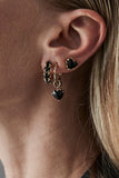 Stolen Girlfriends Club - Love Claw Anchor Earrings Onyx Gold Plated