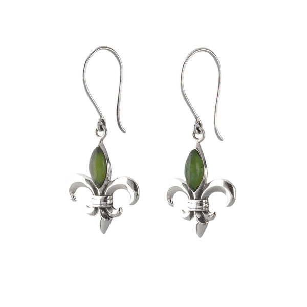 Nick Von K - Pounamu Fleur de Lis Earrings