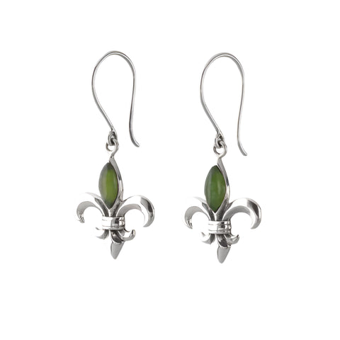 Nick Von K - Pounamu Fleur de Lis Earrings