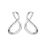 Najo - Wave Hoop Earrings Silver