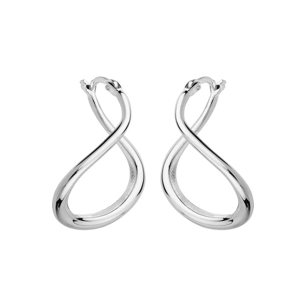 Najo - Wave Hoop Earrings Silver