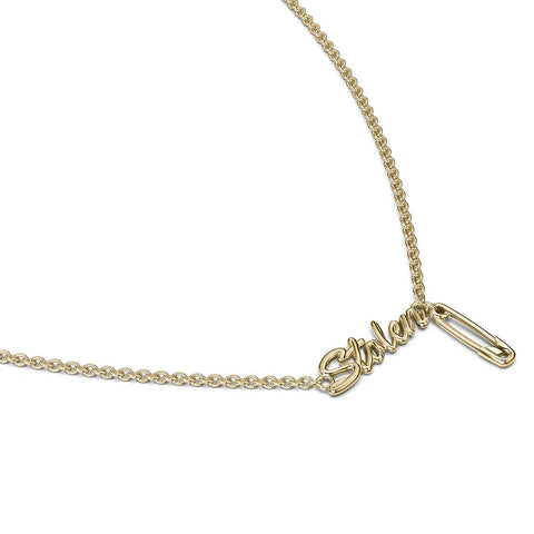 Stolen Girlfriends Club - Sentimental Script Necklace Gold Plated