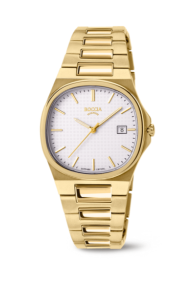Boccia - Pure Titanium Gold Plated Sapphire Crystal Glass