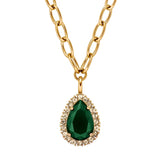 Dyrberg/Kern - Metta Gold Necklace Emerald Green & Golden