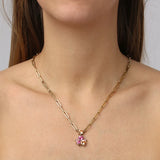 Dyrberg Kern - Tanzy Gold Pendant Necklace, Rose