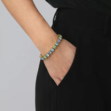 Dyrberg Kern - Courage Gold Tennis Bracelet, Aqua Mix