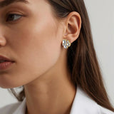 Dyrberg Kern - Minnie Gold Stud Earrings Crystal & White Pearl