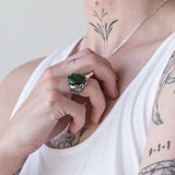 Nick Von K - Pounamu Twin Octopus ring in Sterling Silver