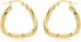 Brent Weatherall -9ct Yellow Gold Twist Triangle Hoop Earrings