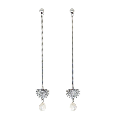 Boh Runga - Fan Tail Pearl Drop Earring