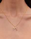 Meadowlark - Bow Charm Necklace Silver