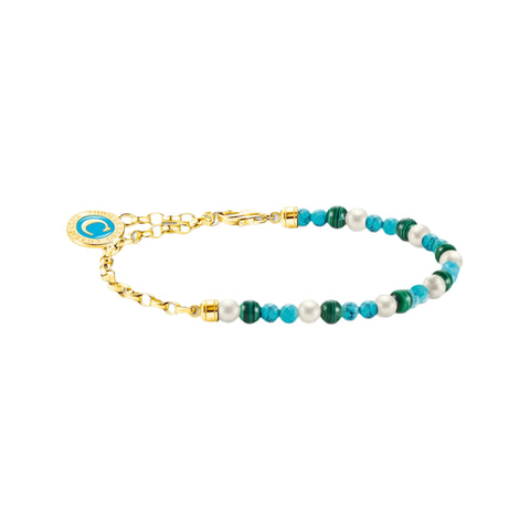 Thomas Sabo CHARMISTA - Turquoise/Gold Plated Bracelet with Charmista Coin