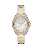 Emporio Armani - Three Hand Two Tone Stainless Steel Ladies Watch