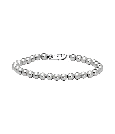 Armani Exchange - Silver-Tone Beaded Bracelet