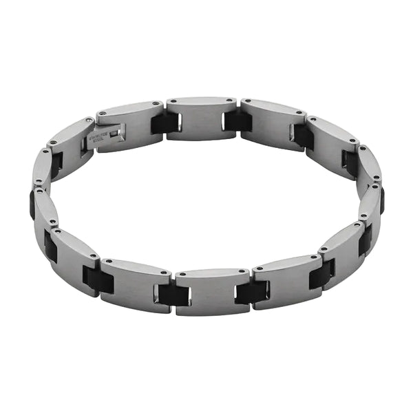 Najo - Paragon Men's Steel & Rubber Bracelet