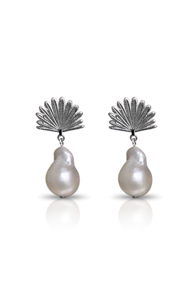 Boh Runga - Piwakawaka Pearl Drop Earrings Silver