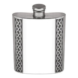 English Pewter Company - 6oz Pewter Hip Flask With Embossed Celtic Design