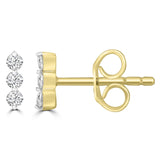 Brent Weatherall - 9ct Yellow Gold 3X Diamond Set Studs