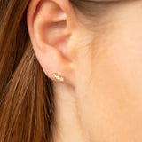 Brent Weatherall - 9ct Yellow Gold 3X Diamond Set Studs
