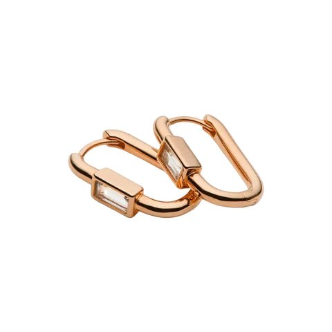 Najo - Skye CZ Set Huggies Rose Gold Plate