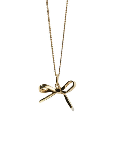 Meadowlark - Bow Charm Necklace Gold Plated