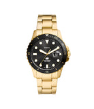 Fossil - Gold & Black Dive Three-Hand Date Watch