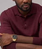 Fossil - Gold & Black Dive Three-Hand Date Watch