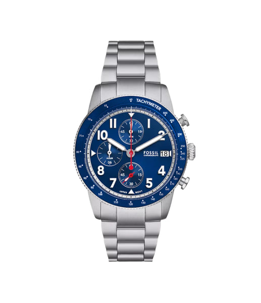 Fossil - Sport Tourer Chronograph Stainless Steel & Blue Dial Watch