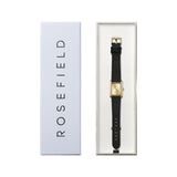 Rosefield Watch - The Heirloom Gold & Black Leather Strap Watch